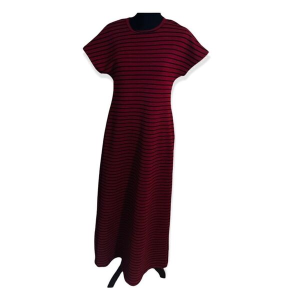 LuLaRoe Red and Black Stripe Maxi Dress - Picture 1 of 10